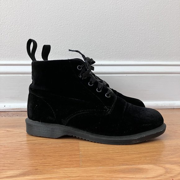Dr. Martens Lana Black Velvet Ankle Boot - Picture 2 of 10